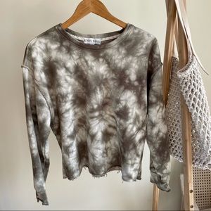 Knox Rose Tie Dye Crewneck Sweatshirt Army Green S